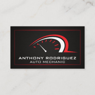 Auto Odometer Logo   Black Metallic Background Business Card