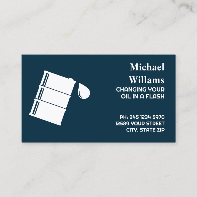 Auto Oil Change Business Card (Front)