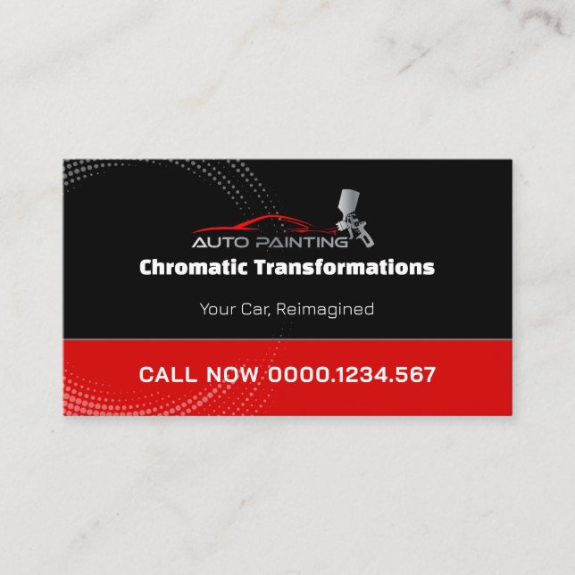 Auto Paint Workshop | Professional Business Card (Front)