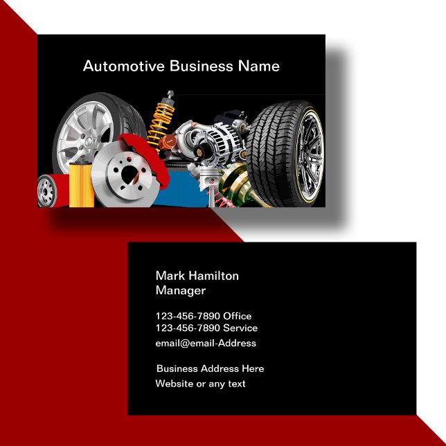 Auto Parts And Automotive Service Business Card (Creator Uploaded)