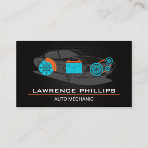 Auto Parts Carbon Fibre Pattern Mechanic Service Business Card