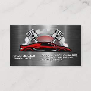 Auto Parts Services   Mechanic Tech Business Card