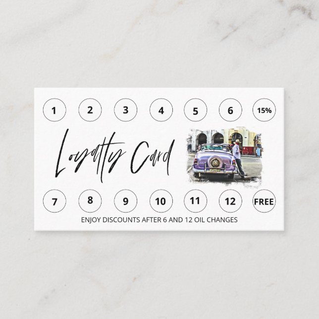 *~* Auto QR Lube Car Wash - LOGO Rewards Thank you Loyalty Card (Front)