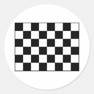 Auto Racing Chequered  Chequered Flag Classic Round Sticker