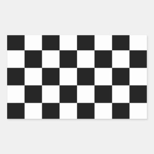 Auto Racing Chequered  Chequered Flag Rectangular Sticker