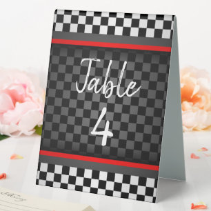 Auto Racing Chequered Design Tent Table Sign