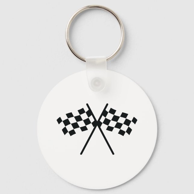 auto racing chequered flag key ring (Front)
