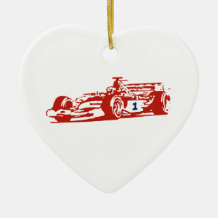 Auto Racing Cool Illustration Ceramic Tree Decoration