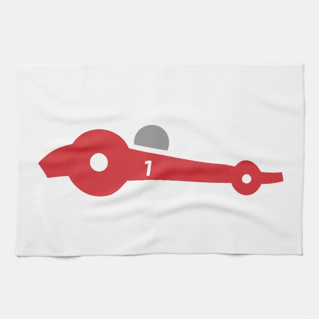 Auto Racing  illustration printed on t-shirts Tea Towel (Horizontal)