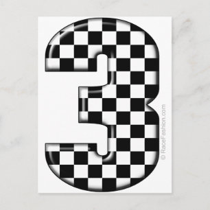 auto racing number 3 postcard