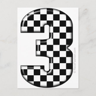 auto racing number 3 postcard