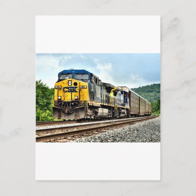 Auto Rack Train Postcard (Front)