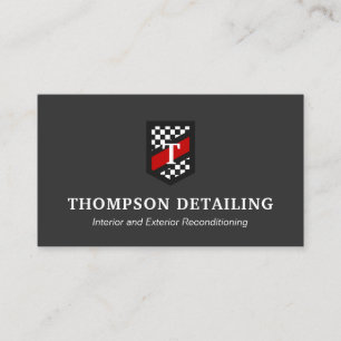 Auto Repair and Detailing Chequered Flag Business Card
