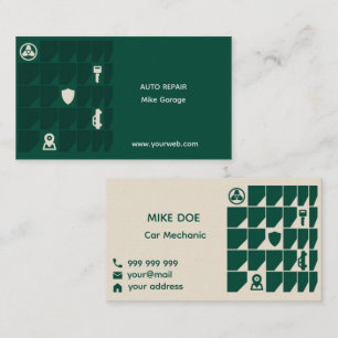 Auto repair and mechanic business card