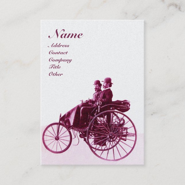 AUTO REPAIR AUTOMOTIVE MONOGRAM Purple White Pearl Business Card (Front)