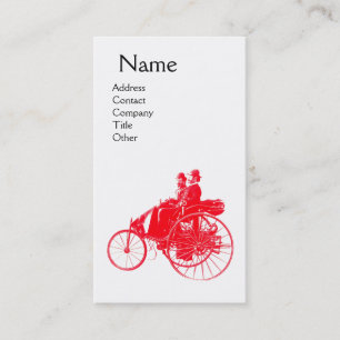 AUTO REPAIR AUTOMOTIVE MONOGRAM white red pearl Business Card