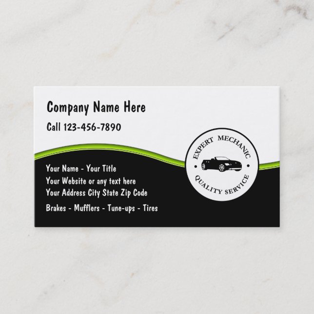 Auto Repair Business Cards (Front)