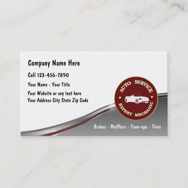 Auto Repair Business Cards (Front)