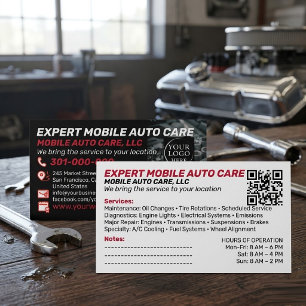 Auto Repair & Car AC Specialist Custom Logo QR Cod Business Card