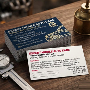 Auto Repair & Car AC Specialist Mechani Service  Business Card