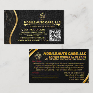 Auto Repair & Car AC Specialist Metal Gold & Black Business Card
