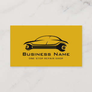 Auto Repair Car & Wrench Logo Automotive Mechanic  Business Card