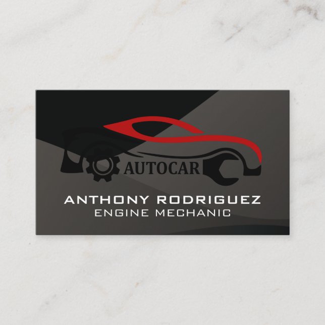 Auto Repair Logo | Sports Car  Business Card (Front)