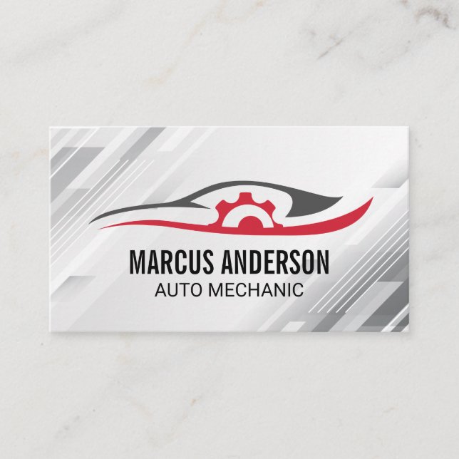 Auto Repair Mechanic Shop | Car Parts Business Card (Front)