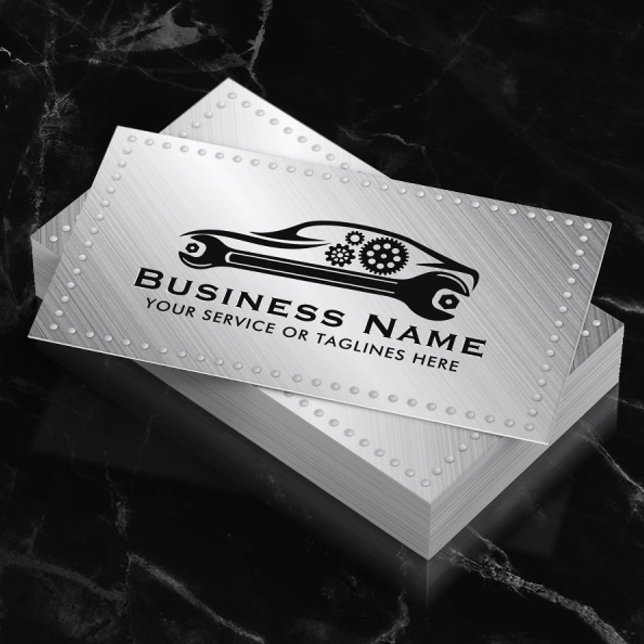 Auto Repair Professional Metal Car Automotive Business Card (Creator Uploaded)