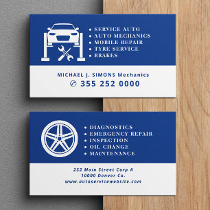 Auto repair professional mobile mechanic service business card