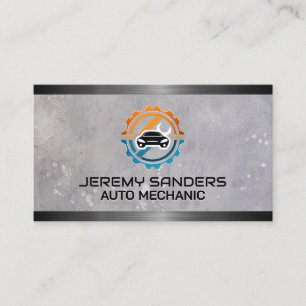 Auto Repair Service Logo Mechanic Tech Business Card