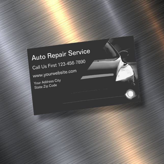 Auto Repair Service Magnetic Business Card (Creator Uploaded)