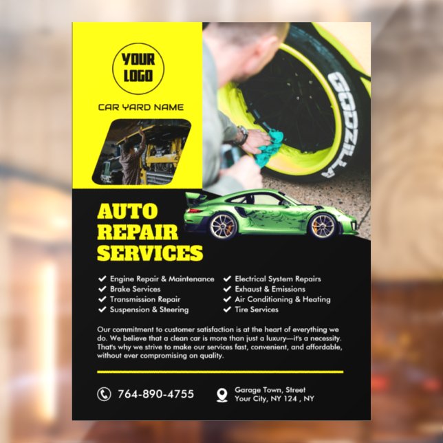 Auto Repair Services Window Cling (Sheet 2)