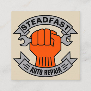 Auto Repair Shop Car Service Mechanic Square Business Card