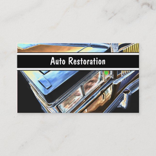 Auto Restoration Business Cards (Front)