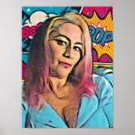 Auto Retrato Pop Art Poster<br><div class="desc">auto retrato en diseño pop art</div>