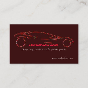 Auto Sales Sports car on luxury red Business Card