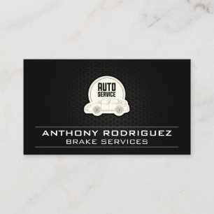 Auto Service Car Icon   Carbon Geometric Business Card