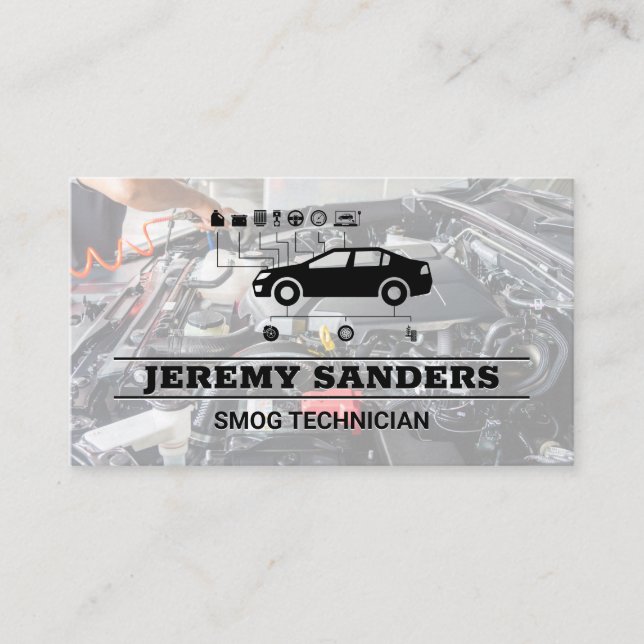 Auto Service Logo | Engine Bay Business Card (Front)