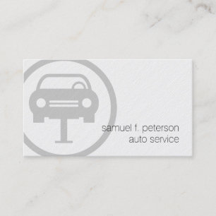 Auto Service Mechanic Bold Icon Paper Texture Business Card