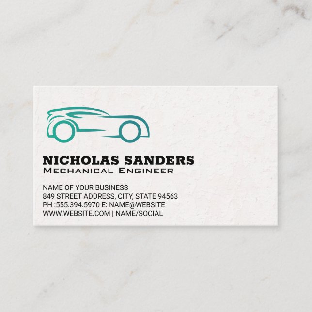 Auto Service | Stylised Car Logo | Mechanic Business Card (Front)