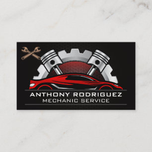 Auto Services   Carbon Metal   Wrenches Business Card
