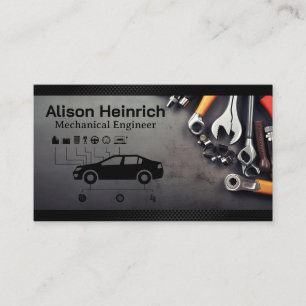 Auto Services Diagram Mechanic Hand Tools Business Card