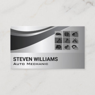 Auto Services Icons   Mechanic Tech Business Card
