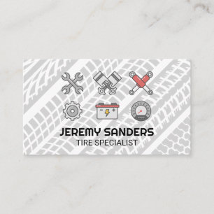 Auto Services Icons   Tire Marks Business Card