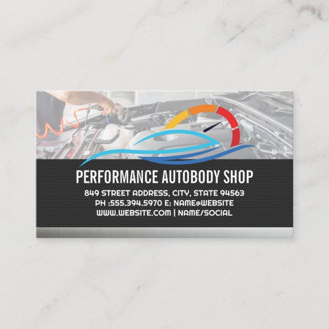 Auto Services Logo | Mechanic Business Card (Front)
