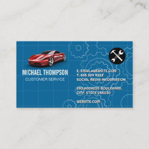 Auto Services Technicians Car Repair Business Card