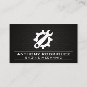 Auto Shop Car Maintenance Gear Wrench Logo Business Card