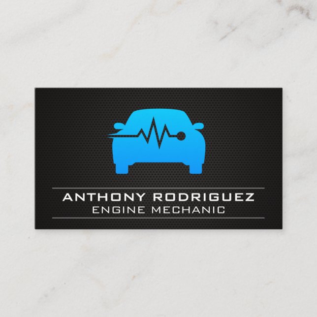 Auto Shop | Car Monitor Logo Business Card (Front)