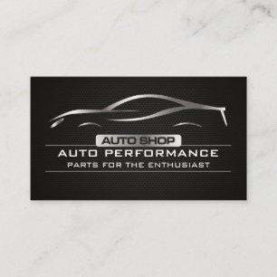 Auto Shop Metallic Car Logo Business Card